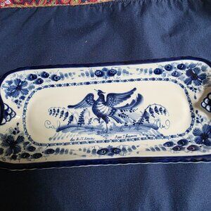 NEW HAND MADE RUSSIAN GZHEL BLUE & WHITE PLATE